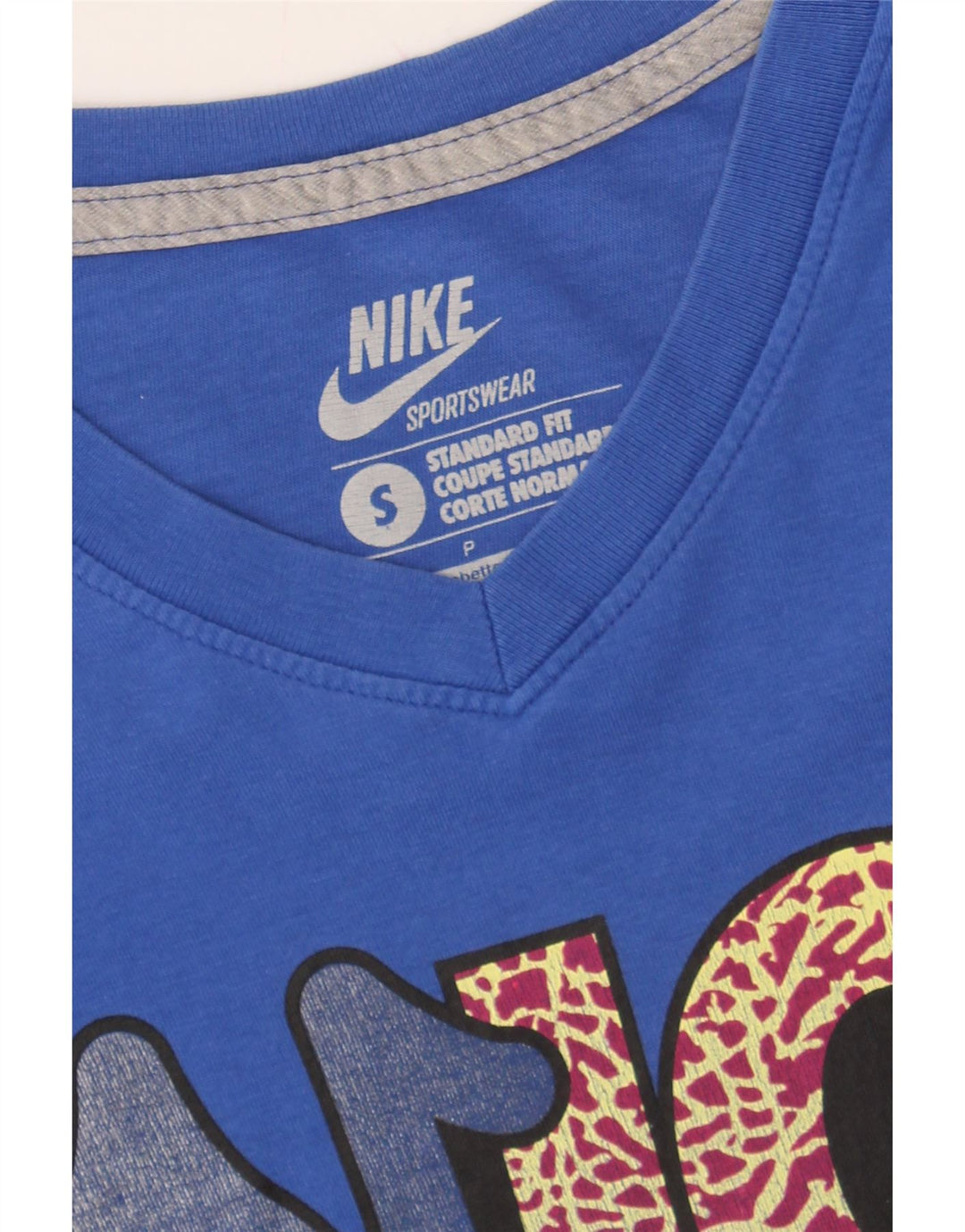 NIKE Mens Standard Fit Graphic T-Shirt Top Small Blue Vintage Nike and Second-Hand Nike from Messina Hembry 