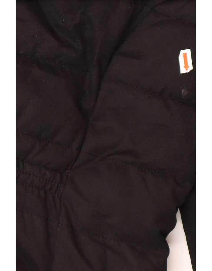 Женская утепленная дафлкот с капюшоном Superdry UK 12, средний черный полиэстер