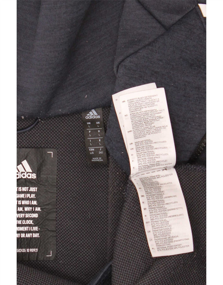 Adidas Мужская спортивная куртка с капюшоном и графикой, большая темно-синяя полиэстеровая куртка