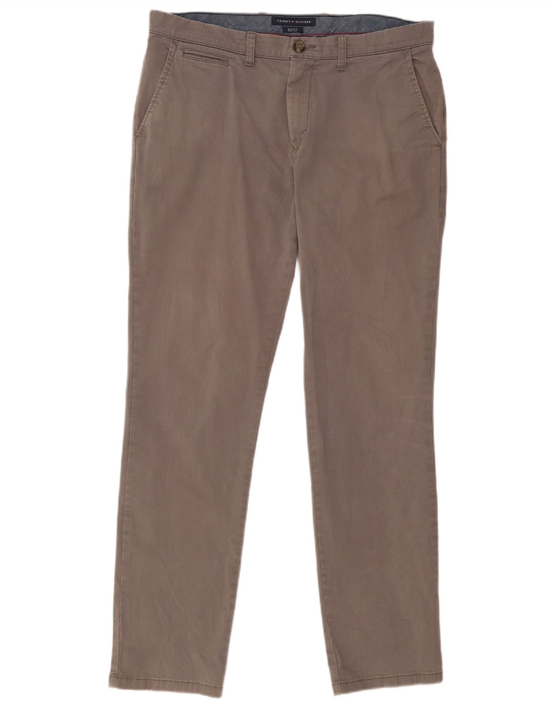 TOMMY HILFIGER Мужские брюки-чиносы узкого кроя W36 L31 Серые хлопковые