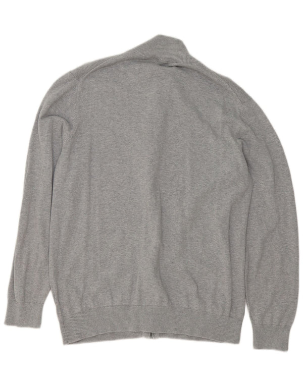 Crew Clothing Мужской кардиган-свитер 2XL, серый хлопок с крапинками