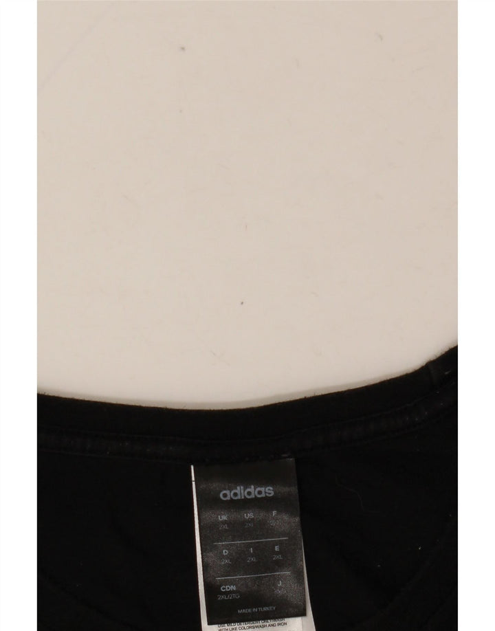 Мужская футболка с рисунком ADIDAS 2XL, черный хлопок