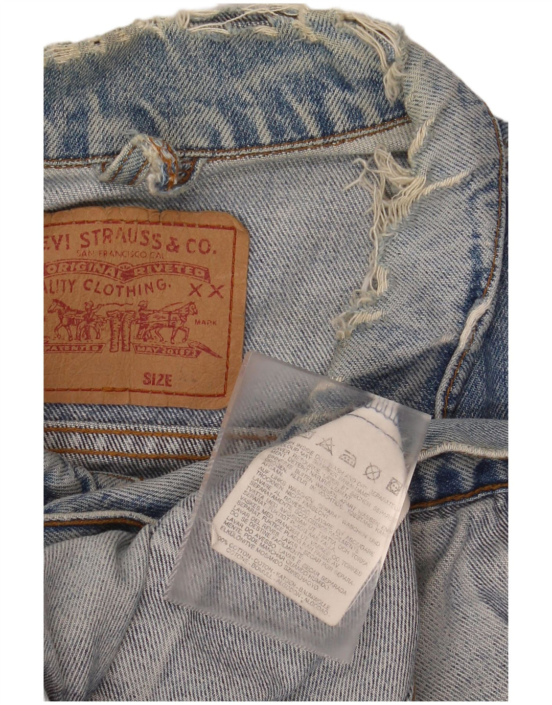Мужская джинсовая куртка LEVI'S UK 42 XL, синяя, хлопок