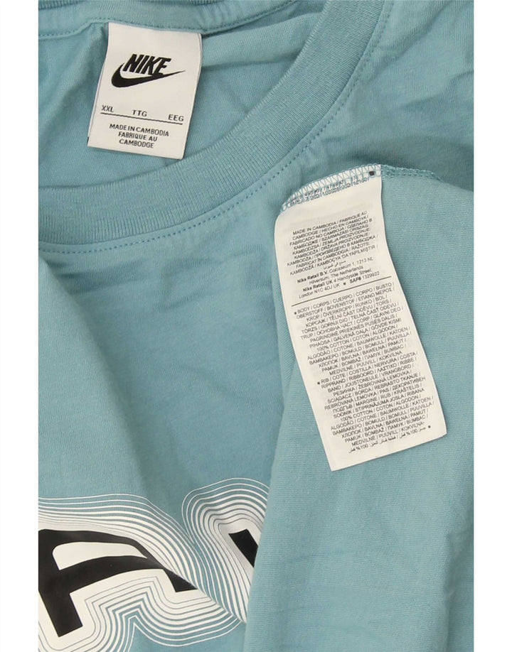 Мужская футболка с рисунком Nike Top 2XL, синяя, хлопок
