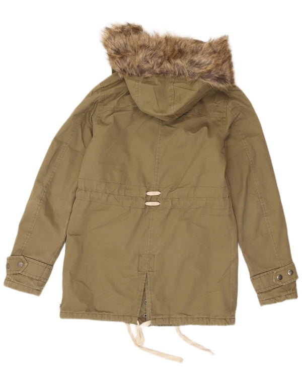 Женская парка с капюшоном Animal UK 6 XS, хлопок цвета хаки