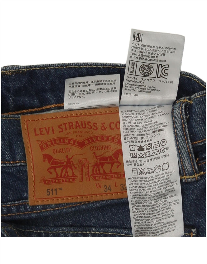 Мужские джинсы Levi's Slim 511 W34 L32 синие, хлопок
