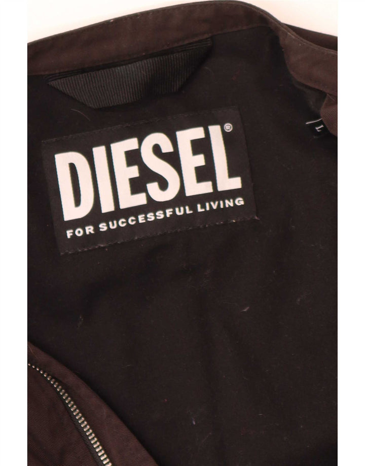 Мужская куртка-бомбер Diesel UK 40, большая, коричневая, нейлон