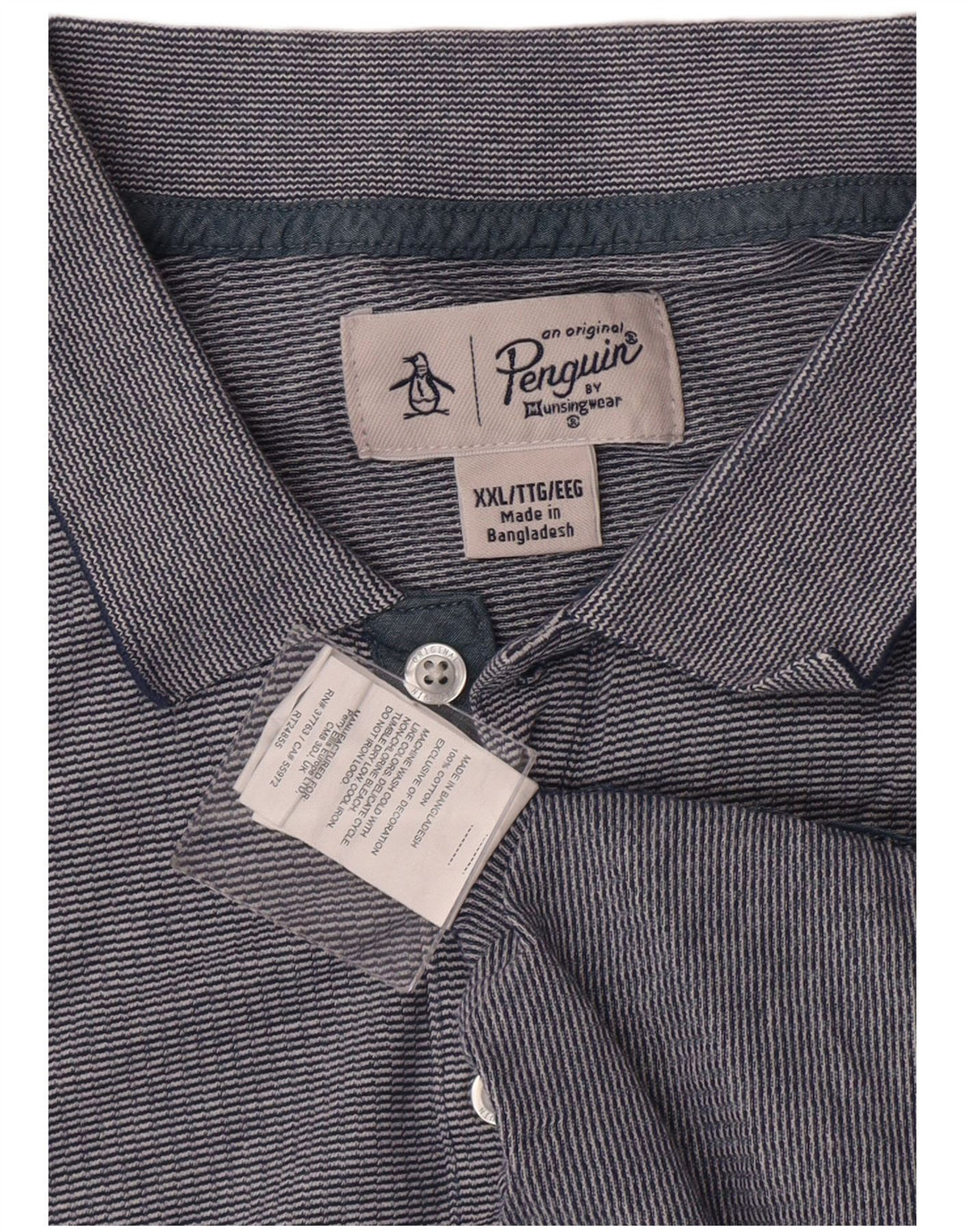 Мужская рубашка поло PENGUIN 2XL, классическая хлопковая синяя полоска