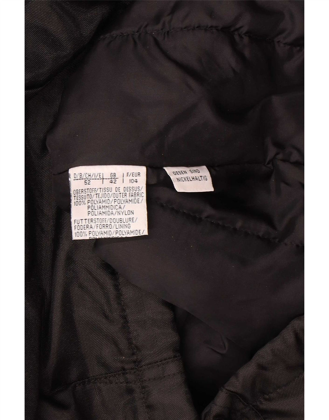 Винтажная мужская стеганая куртка с капюшоном UK 42 XL, черный полиамид