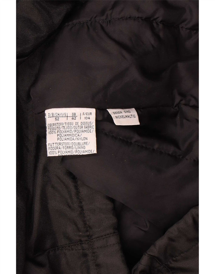 Винтажная мужская стеганая куртка с капюшоном UK 42 XL, черный полиамид