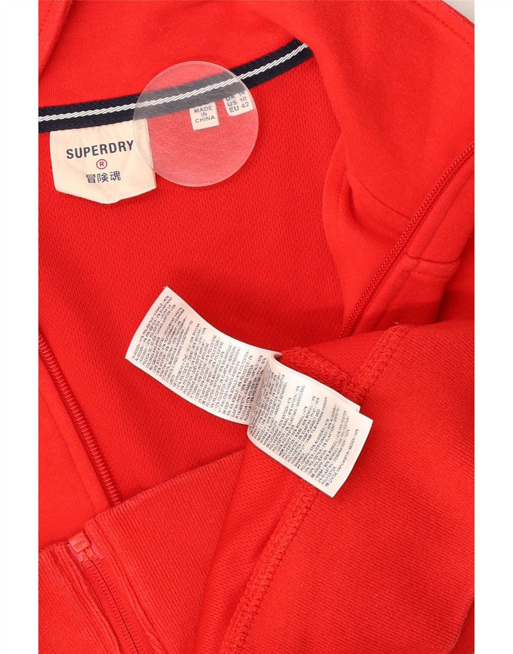 Женский укороченный спортивный костюм Superdry, верхняя куртка UK 14, большой красный с цветными блоками