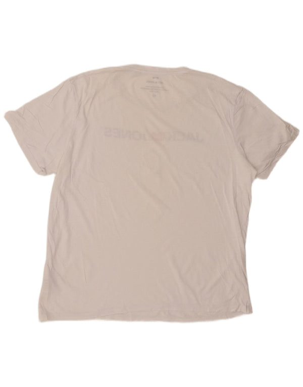 Мужская футболка с рисунком JACK & JONES, 2XL, белый хлопок