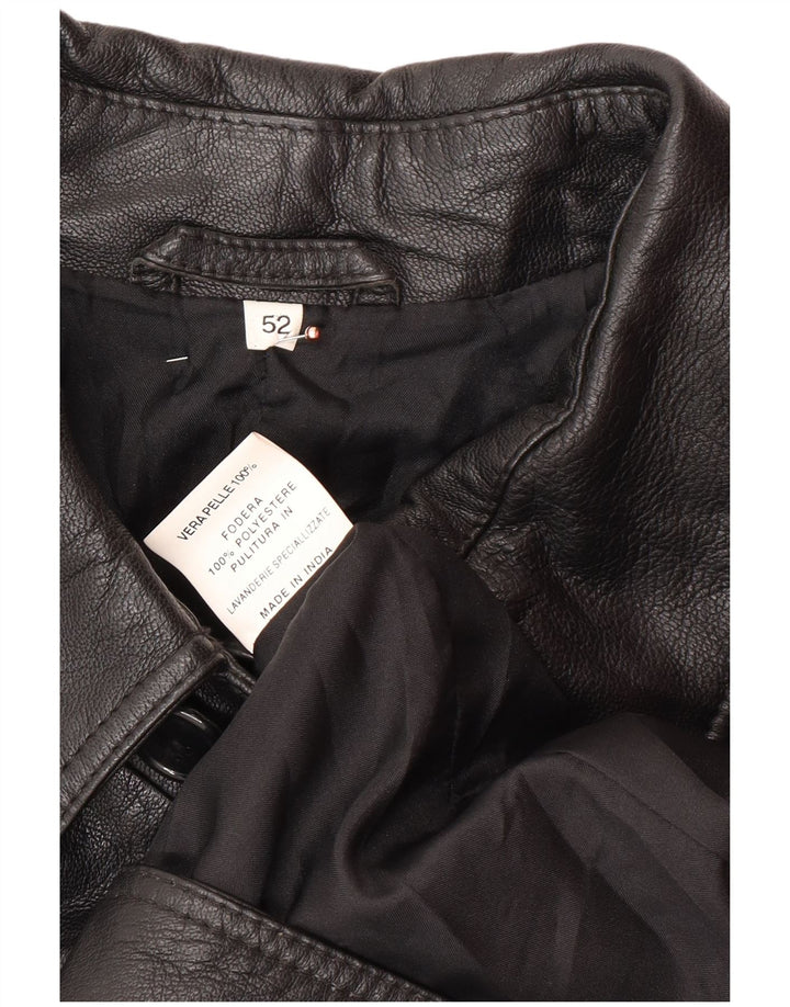 Мужское кожаное пальто VINTAGE IT 52 XL Черное кожаное