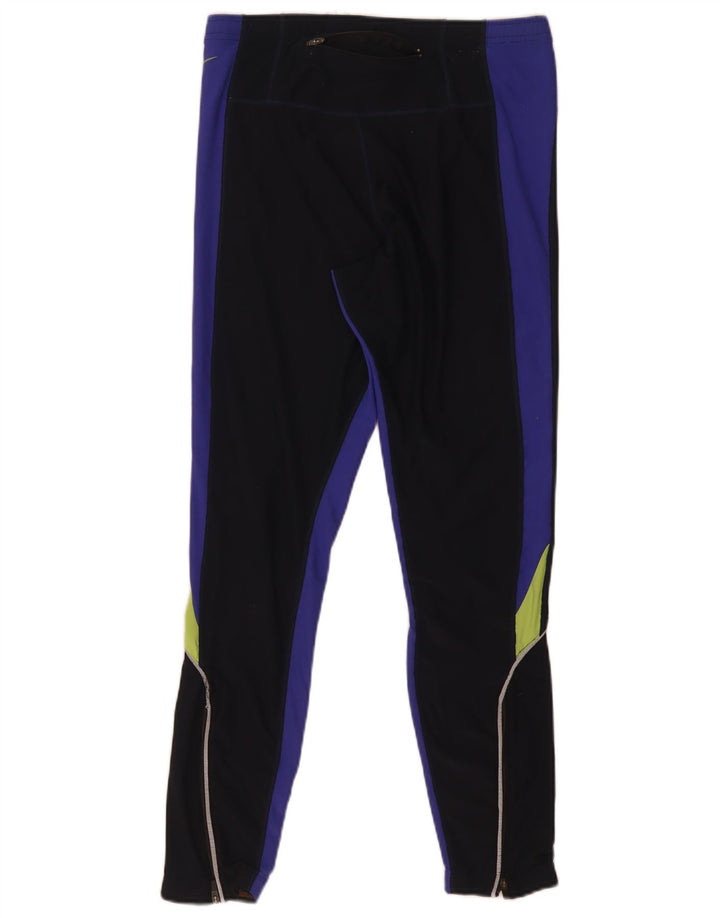 Мужские леггинсы Nike Dri Fit UK 38/40, средний черный, полиэстер с цветными блоками