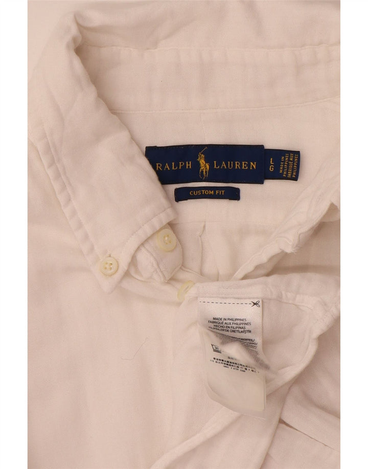 Мужская рубашка индивидуального кроя Ralph Lauren, большой белый хлопок