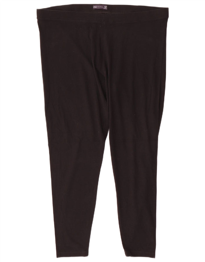 Женские леггинсы Marks & Spencer UK 20 2XL, черные, хлопковые