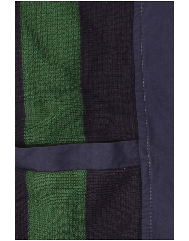 VINTAGE Мужской бомбер UK 42 XL Темно-синий с цветными блоками