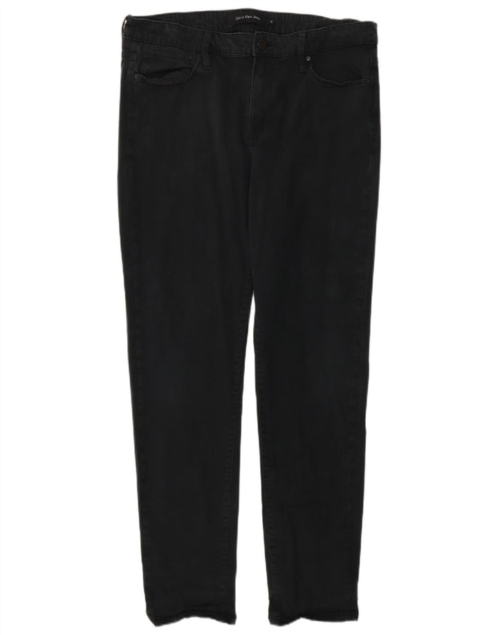 Женские узкие джинсы CALVIN KLEIN США 14 XL W34 L32, черный хлопок