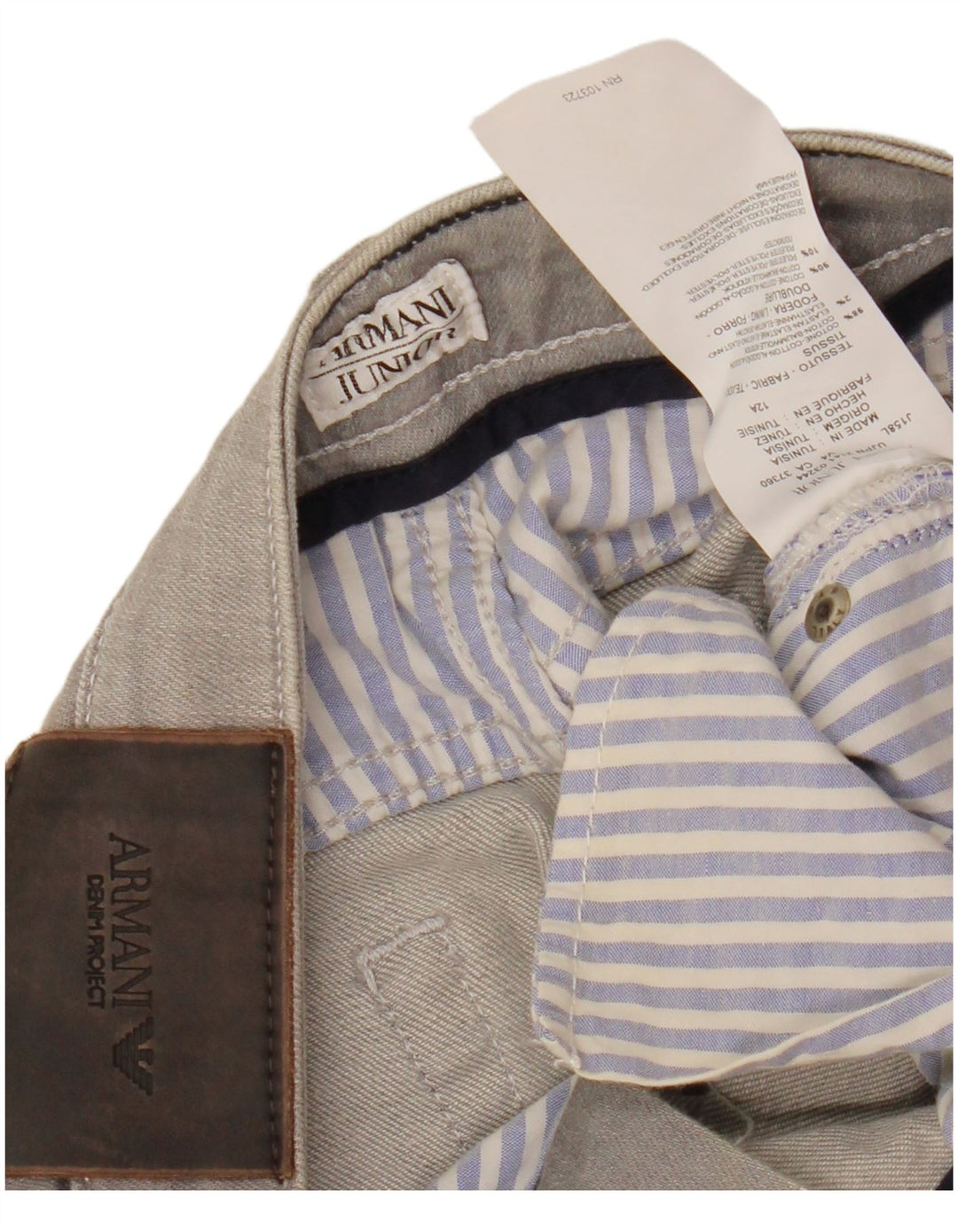 ARMANI JUNIOR Узкие джинсы для девочек 11-12 лет W26 L29 Серый хлопок