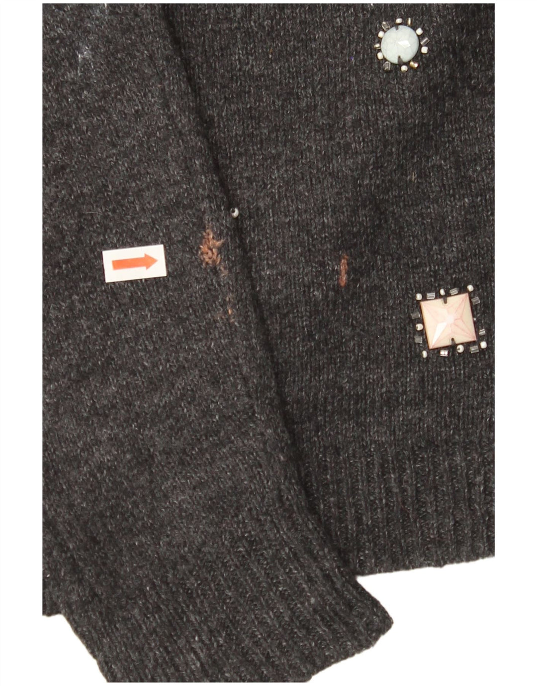 Женский джемпер с вырезом «лодочка» MONSONON UK 12, хлопковый средний серый цвет