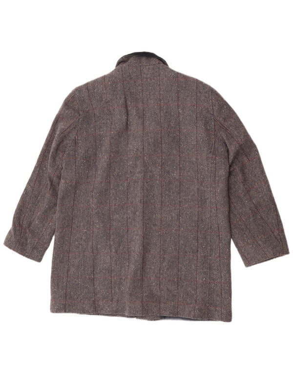 Женское пальто Henry White UK 16, большая серая клетка из овечьей шерсти