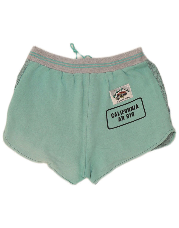 Женские спортивные шорты Adidas с графическим рисунком UK 6 XS, зеленые, хлопковые с цветными блоками