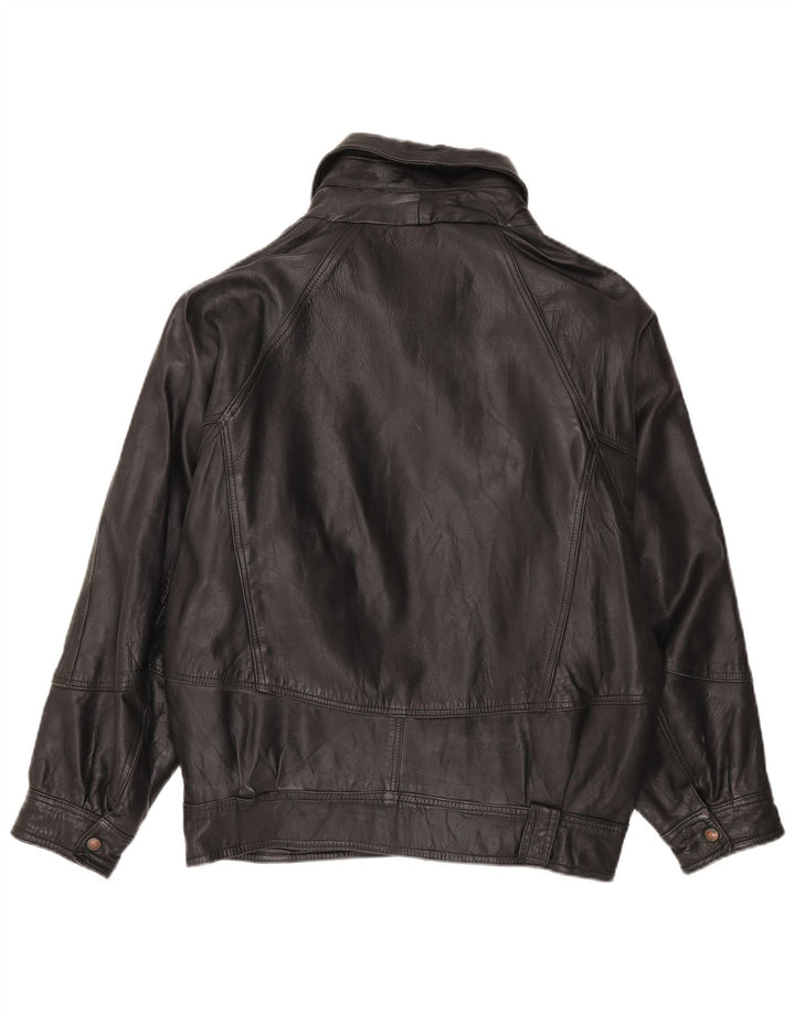 Винтажная мужская кожаная куртка UK 42 XL, черная кожа