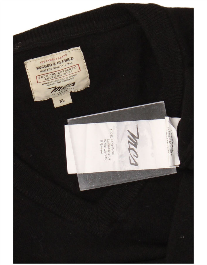 Мужской джемпер MARLBORO CLASSICS с v-образным вырезом XL, черная шерсть