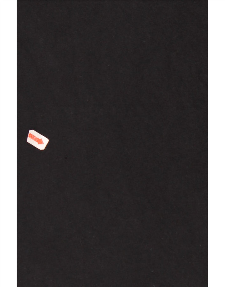 ВИНТАЖНЫЙ женский жилет с графическим рисунком UK 12, средний черный хлопок, черный