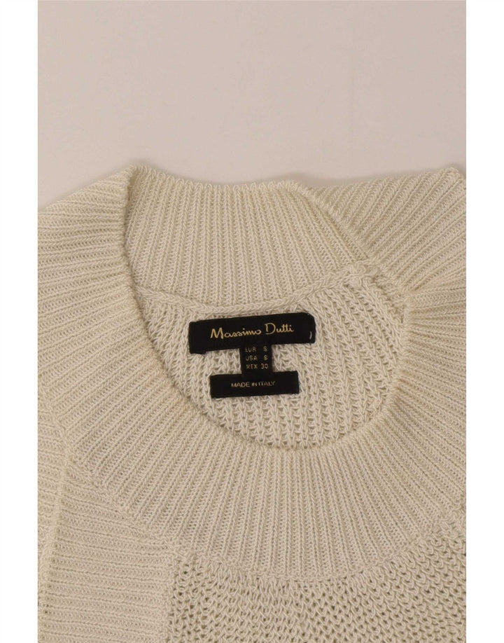 Женский вязаный топ с бретельками Massimo Dutti UK 10, маленький Off White