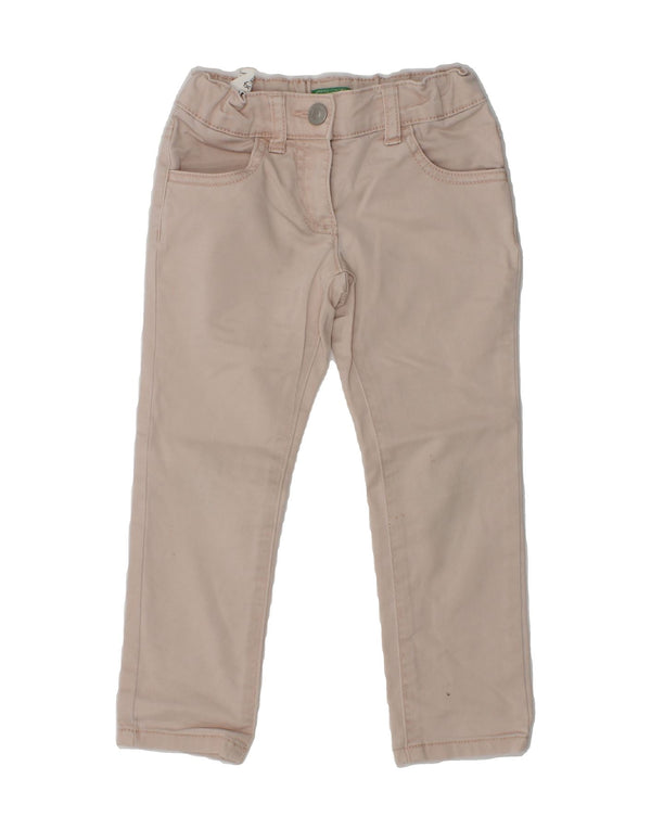 BENETTON Прямые повседневные брюки для девочек 3-4 лет 2XS W18 L15 Бежевые