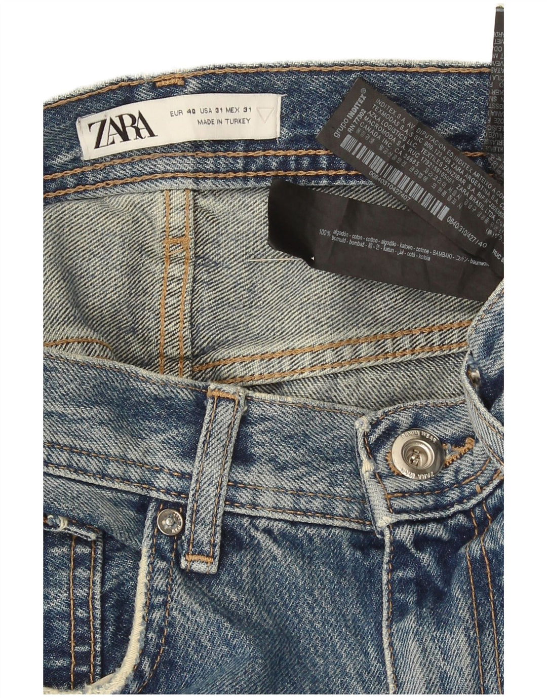 Мужские укороченные джинсы Zara EU 40 Medium W31 L26, синий хлопок