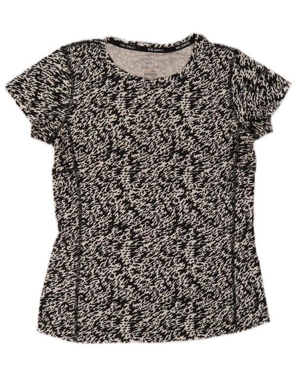 Женская футболка Nike Dri Fit Top UK 6 XS, черный полиэстер с крапинками