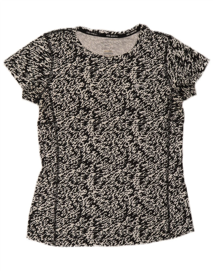 Женская футболка Nike Dri Fit Top UK 6 XS, черный полиэстер с крапинками