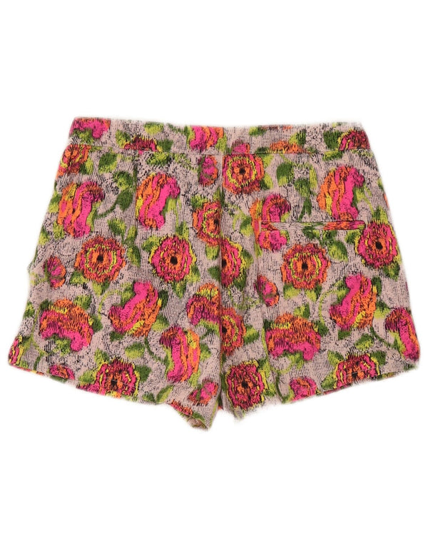 Женские шорты Zara XS W24, разноцветный хлопок с цветочным принтом