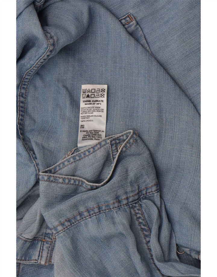 Женская джинсовая рубашка Marks & Spencer UK 18 XL синяя из лиоцелла