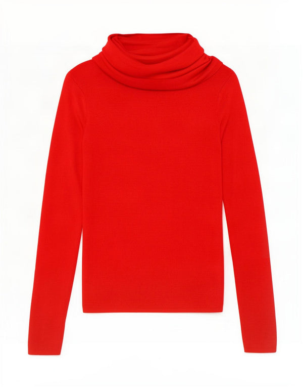 Zara Womens Roll Neck Jumper Sweater UK 8 Small Red