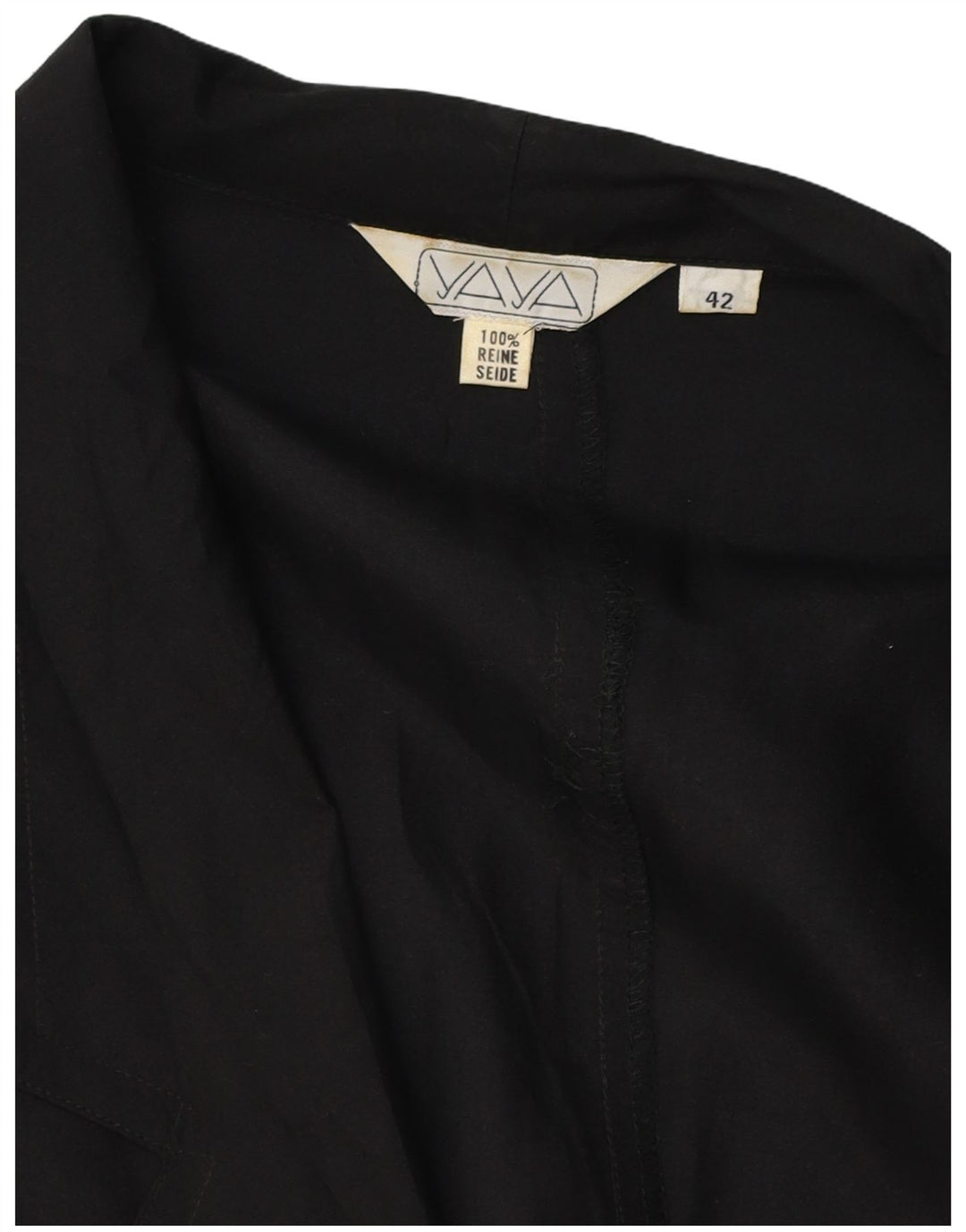 ВИНТАЖНЫЙ женский пиджак на 2 пуговицах EU 42, большой черный шелк