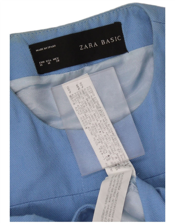 Женское пальто Zara UK 12, хлопок среднего синего цвета