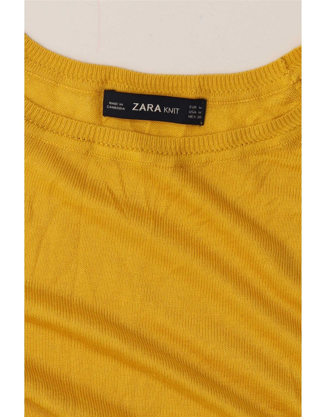 Женский свободный джемпер с вырезом «лодочка» Zara UK 14, средний желтый цвет