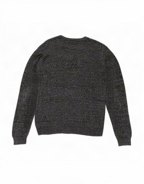 Женский свободный джемпер с круглым вырезом Topshop UK 10, маленький черный в крапинку