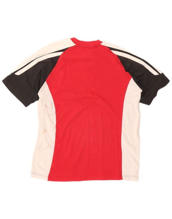 Мужская футболка Adidas Top UK 42/44, большой красный хлопок с цветными блоками