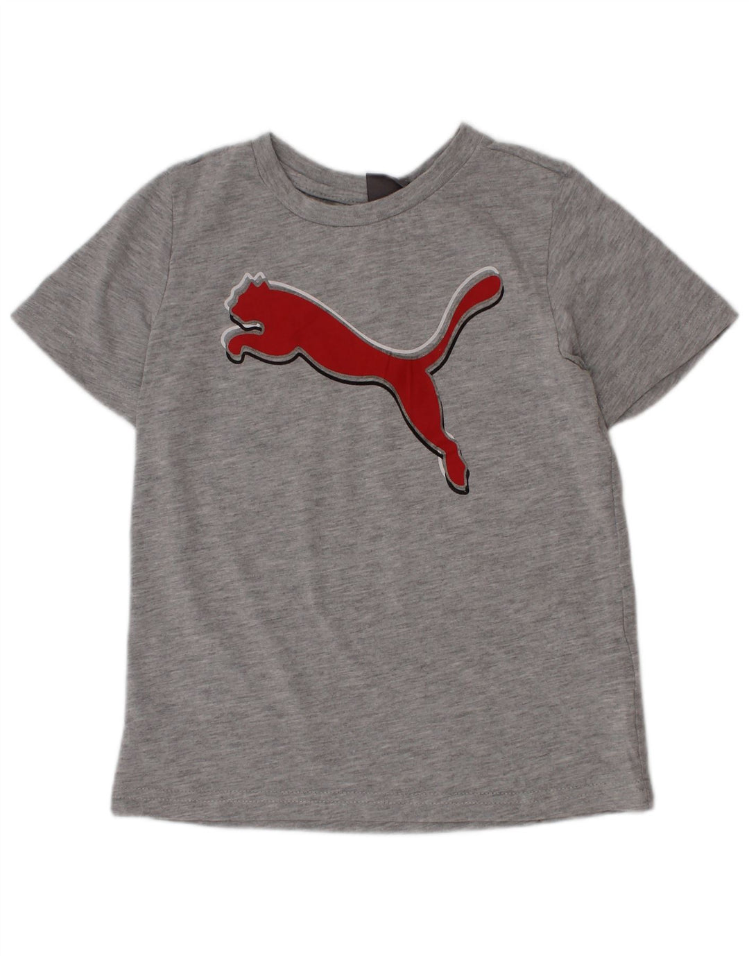 Футболка с рисунком Puma для мальчиков, топ 4–5 лет, серый хлопок