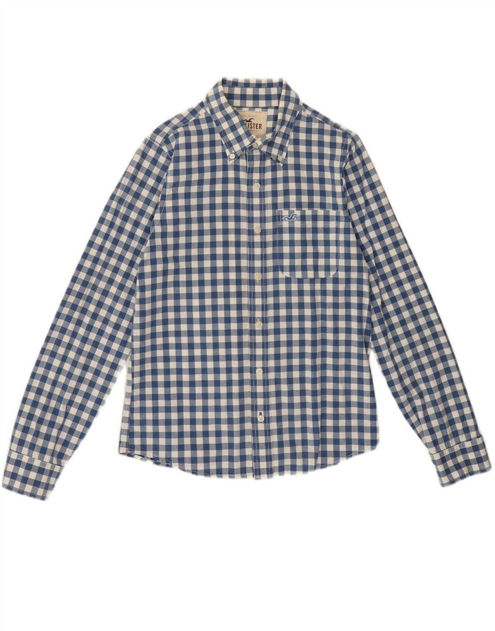HOLLISTER Mens Shirt Small Blue Gingham Cotton