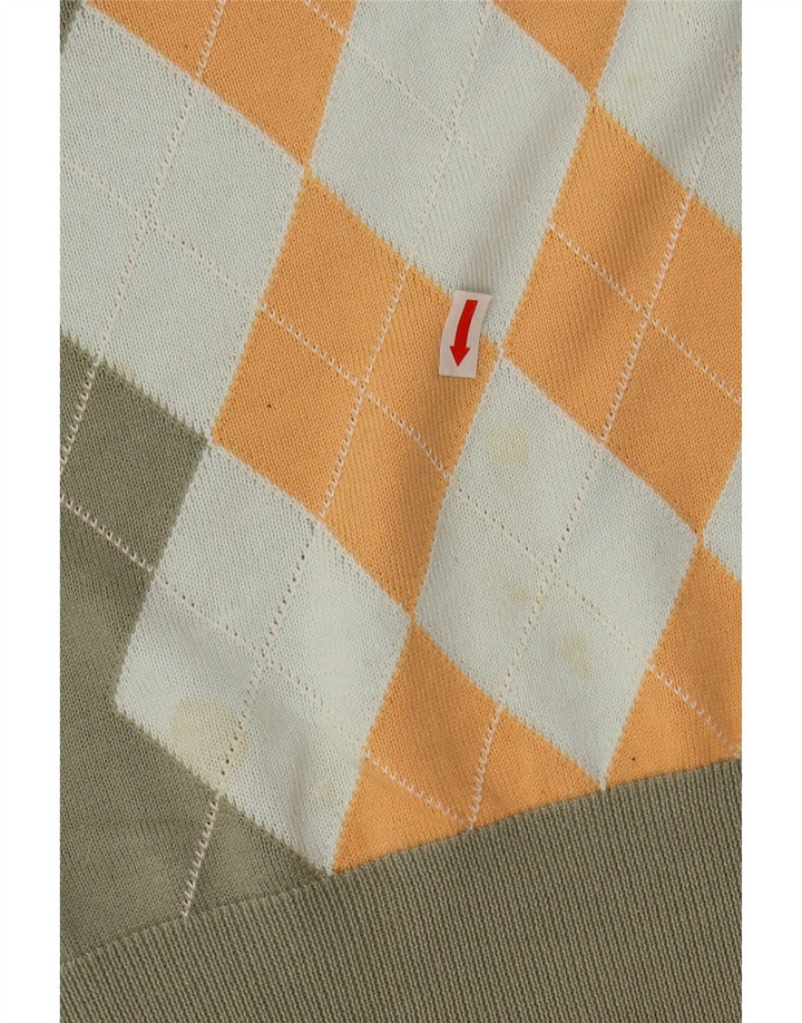 Женский джемпер с v-образным вырезом PRINGLE UK 14, средний хаки Argyle/Diamond