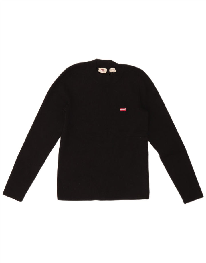 Женский свитер Levi's с круглым вырезом, размер UK 14 Large, черный, акрил