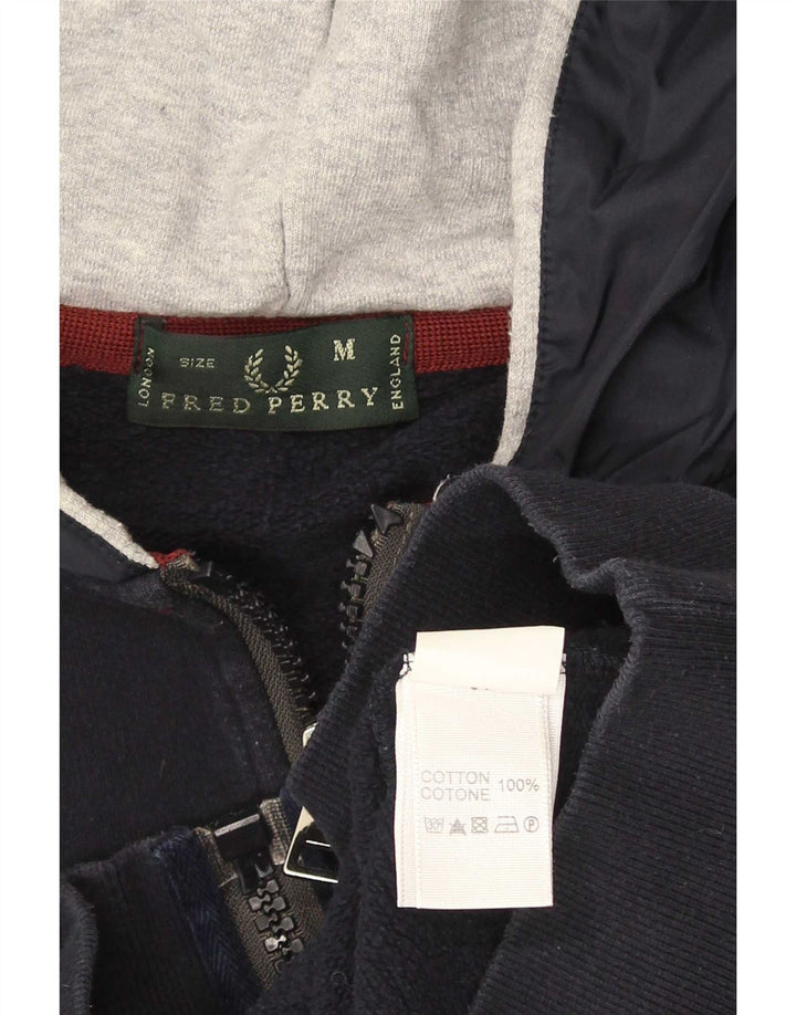 Мужской свитер с капюшоном на молнии Fred Perry, средний темно-синий, хлопок