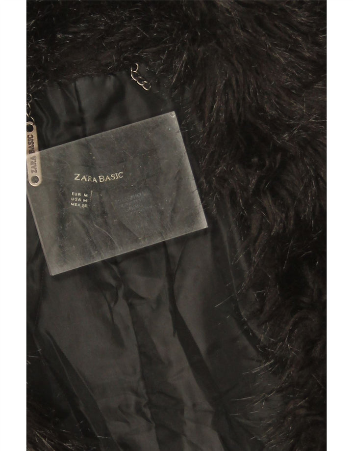 Женская стеганая куртка Zara UK 14, средний черный полиэстер