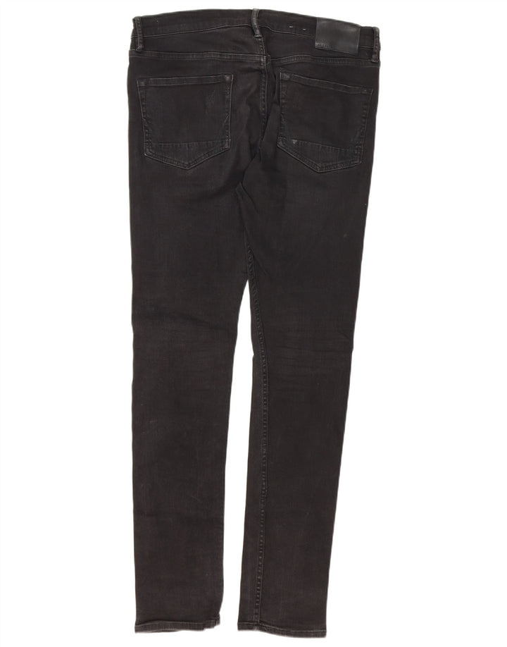 ALL SAINTS Mens Distressed Skinny Jeans W34 L32 Black