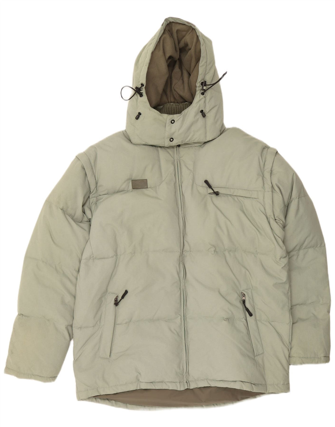 Мужская стеганая куртка Fila с капюшоном UK 44 2XL зеленая с цветными блоками